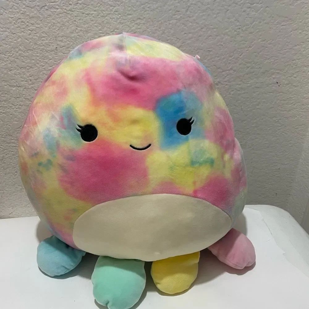 XL Squishmallow Rainbow Tiedye OCTOPUS Multicolored RARE NWOT